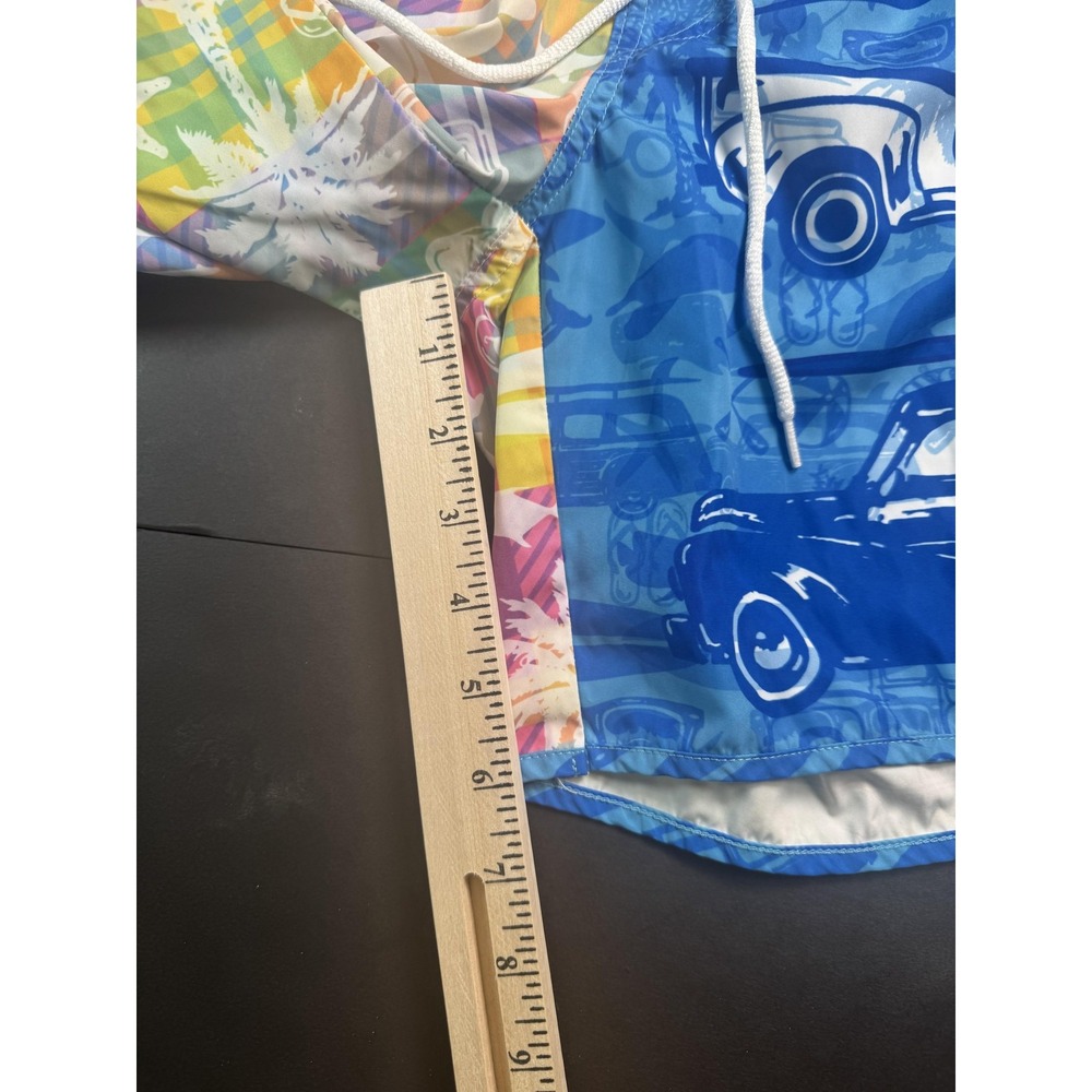 Trunkers Swim Trunks Shorts Mens XL Multicolor Blue Aloha Surf Woody Car Beach - Picture 4 of 7